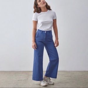 EVERLANE blue wide leg crop